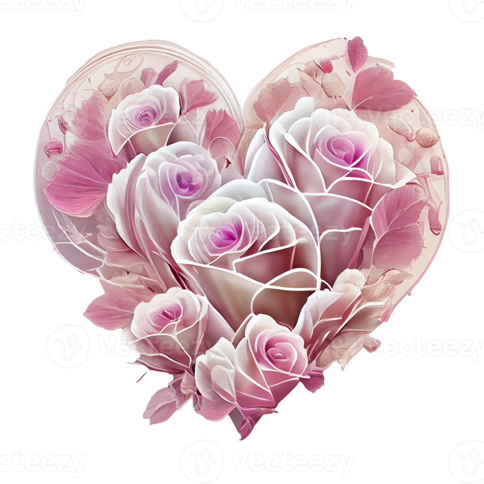 rose heart fantasy . AI Generated png