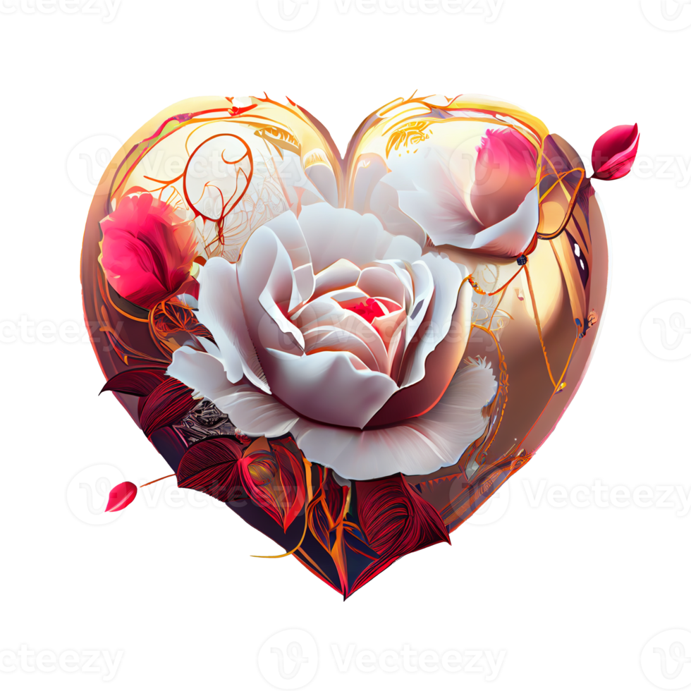 rose heart fantasy . AI Generated png