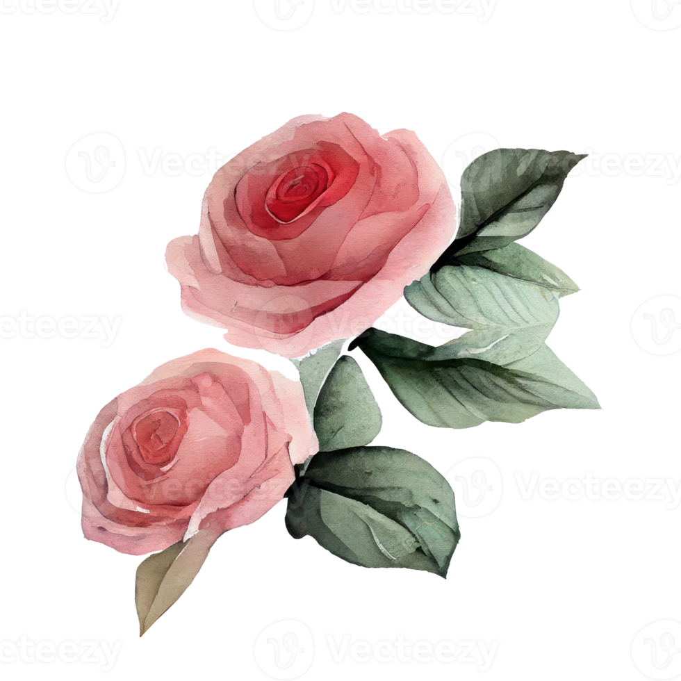 watercolor roses . AI Generated png