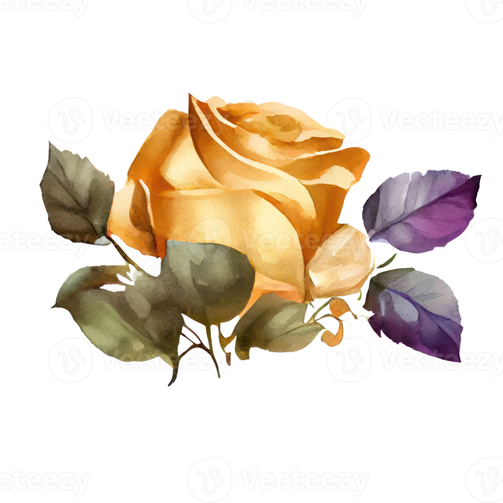 watercolor roses . AI Generated png