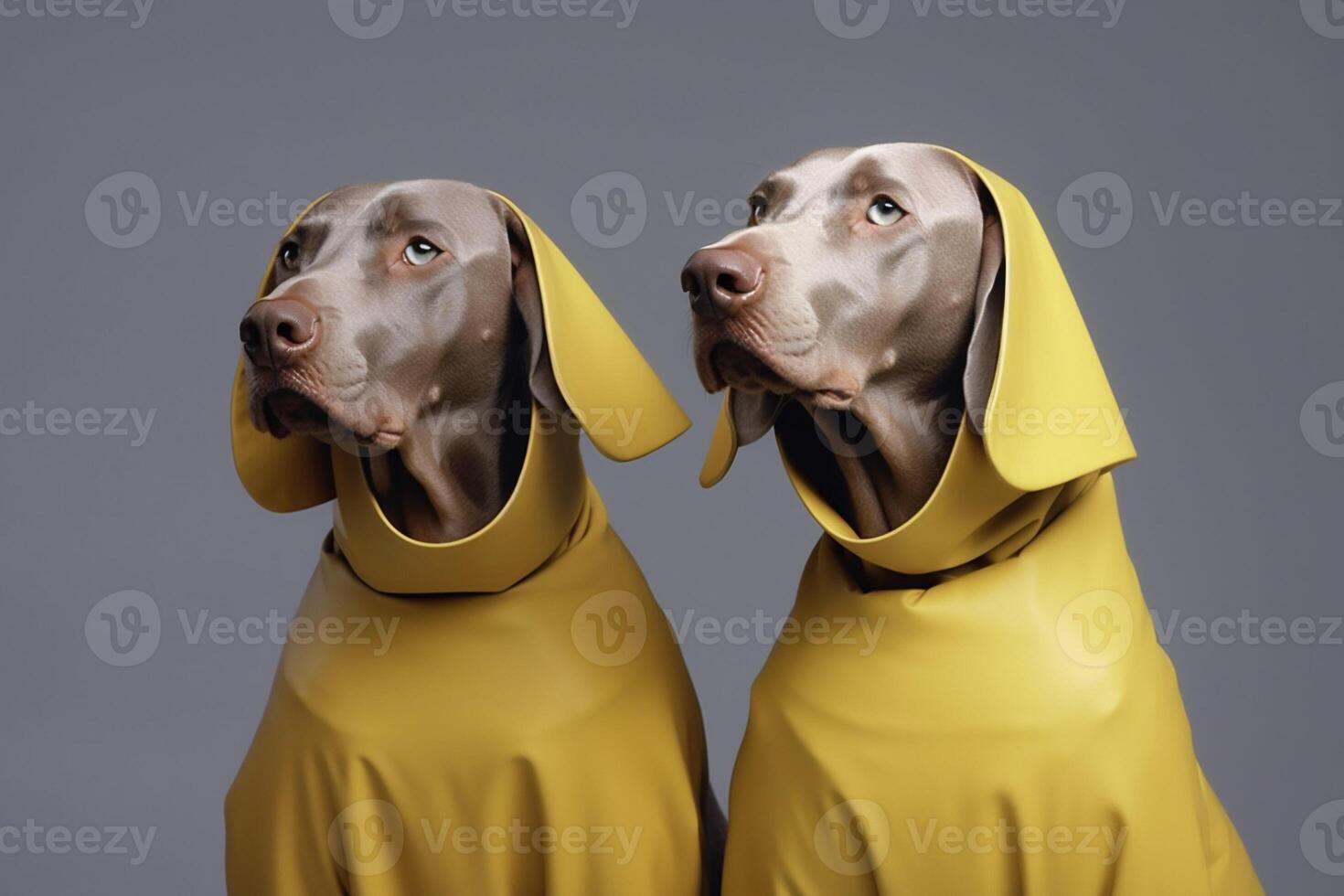 Weimaraner dogs in futuristic style photo
