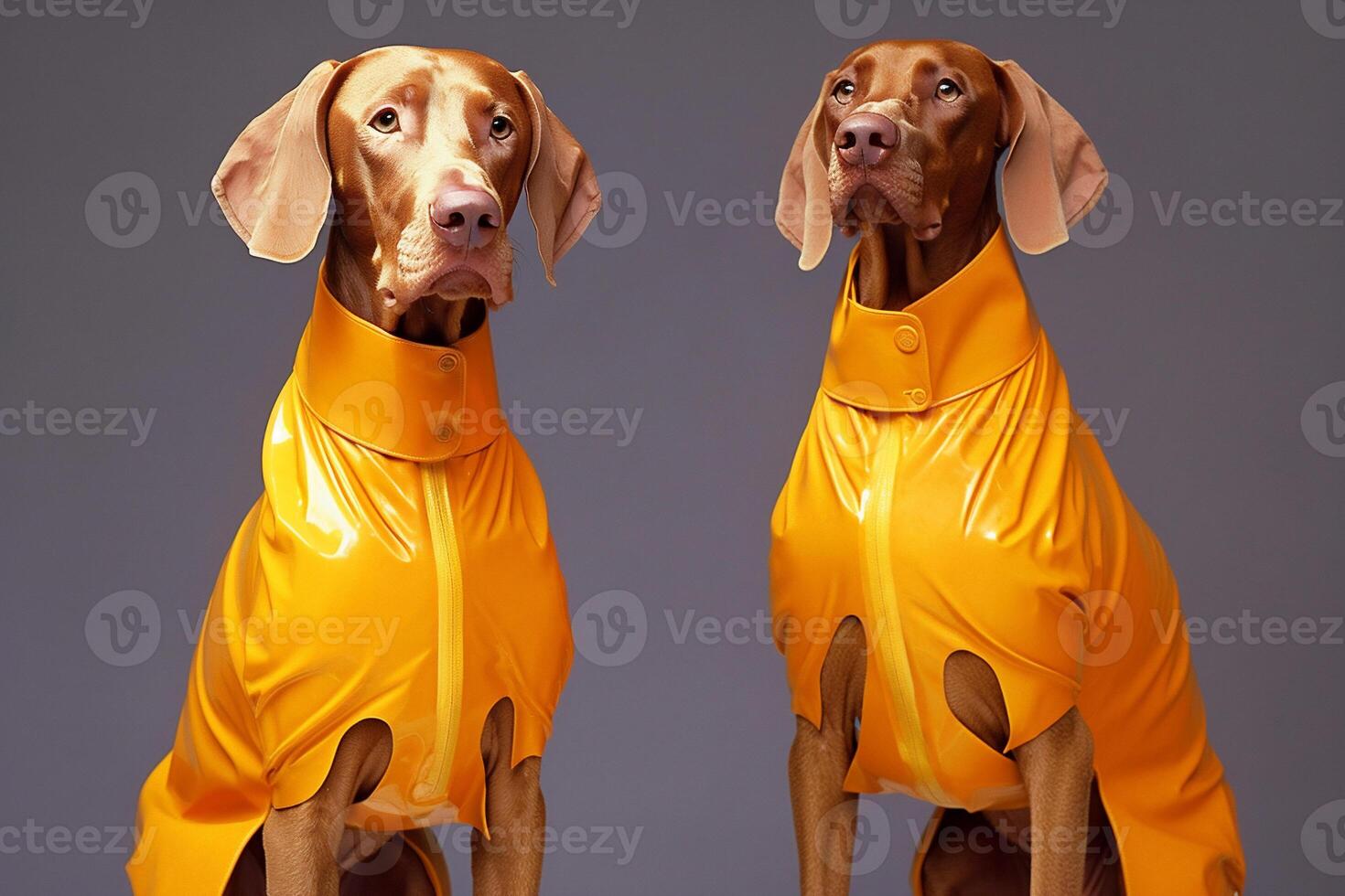Weimaraner dogs in futuristic style photo