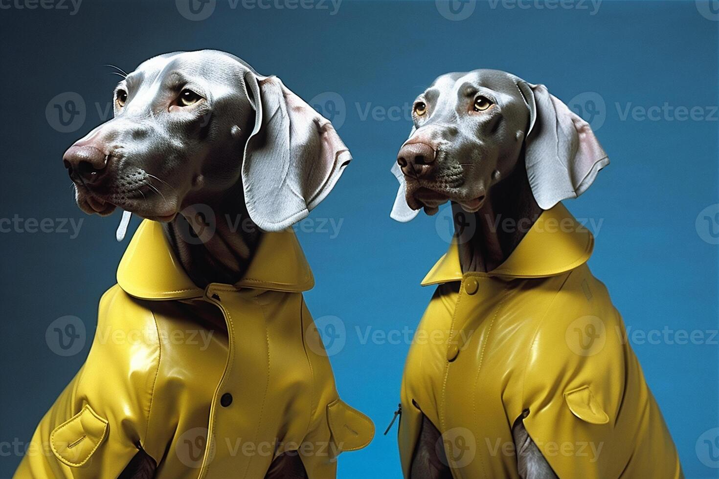 Weimaraner dogs in futuristic style photo