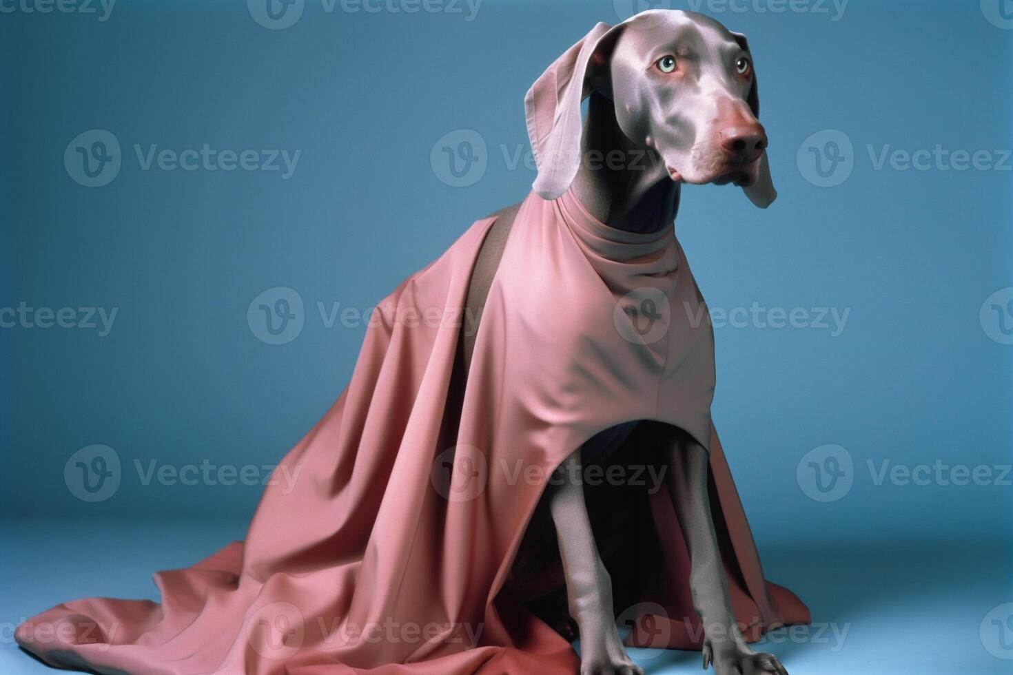 Weimaraner dog in futuristic style photo