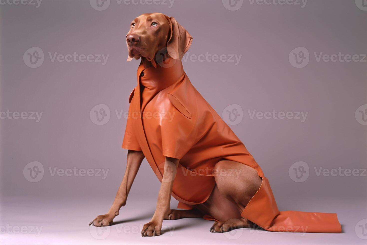 Weimaraner dog in futuristic style photo