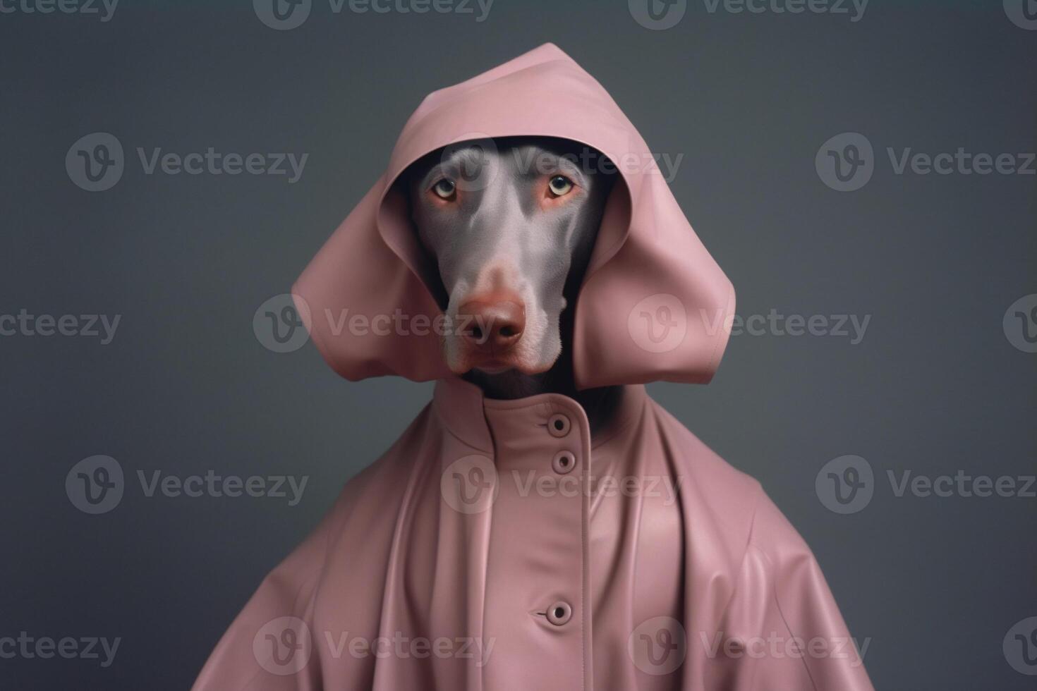 Weimaraner dog in futuristic style photo