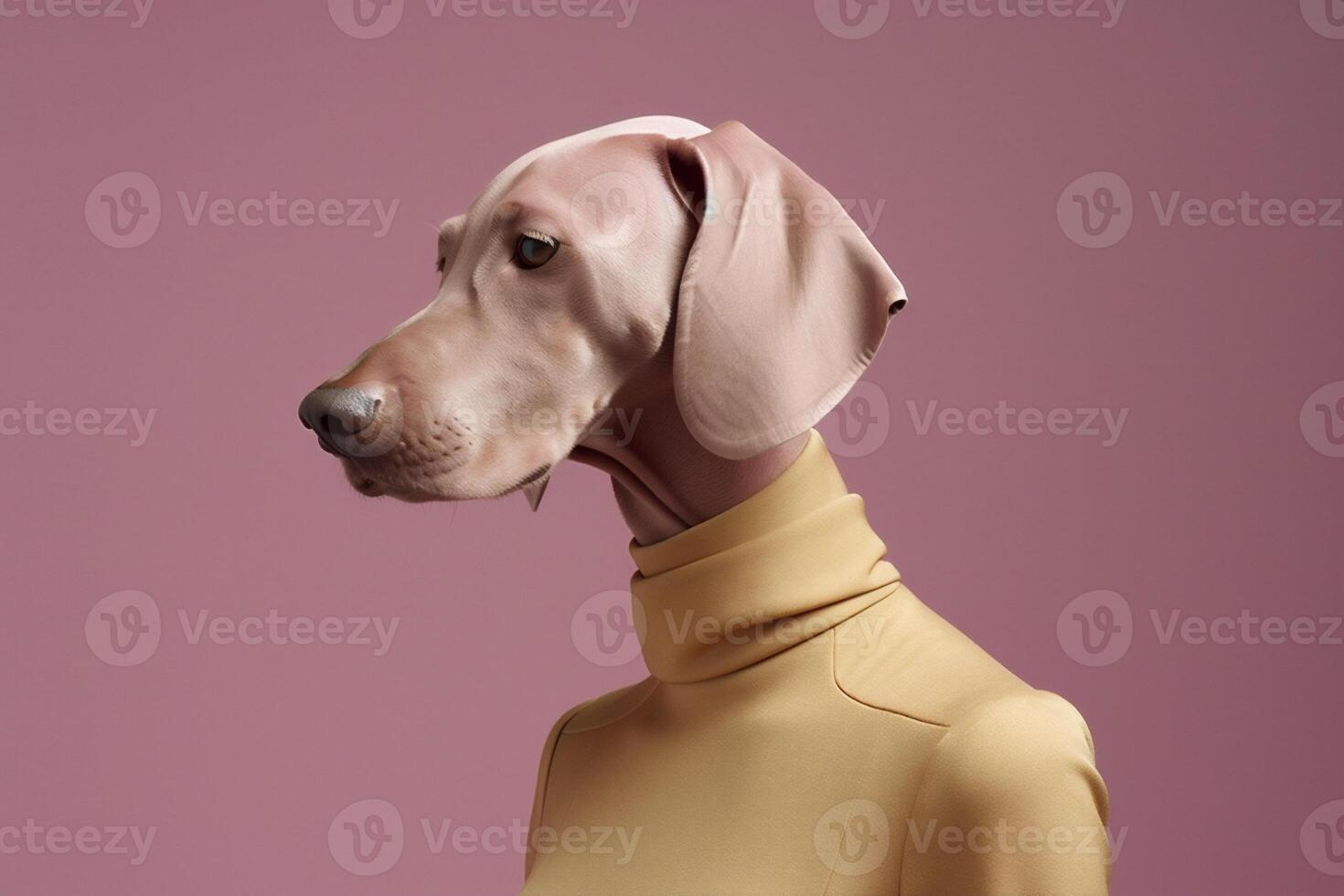 Weimaraner dog in futuristic style photo