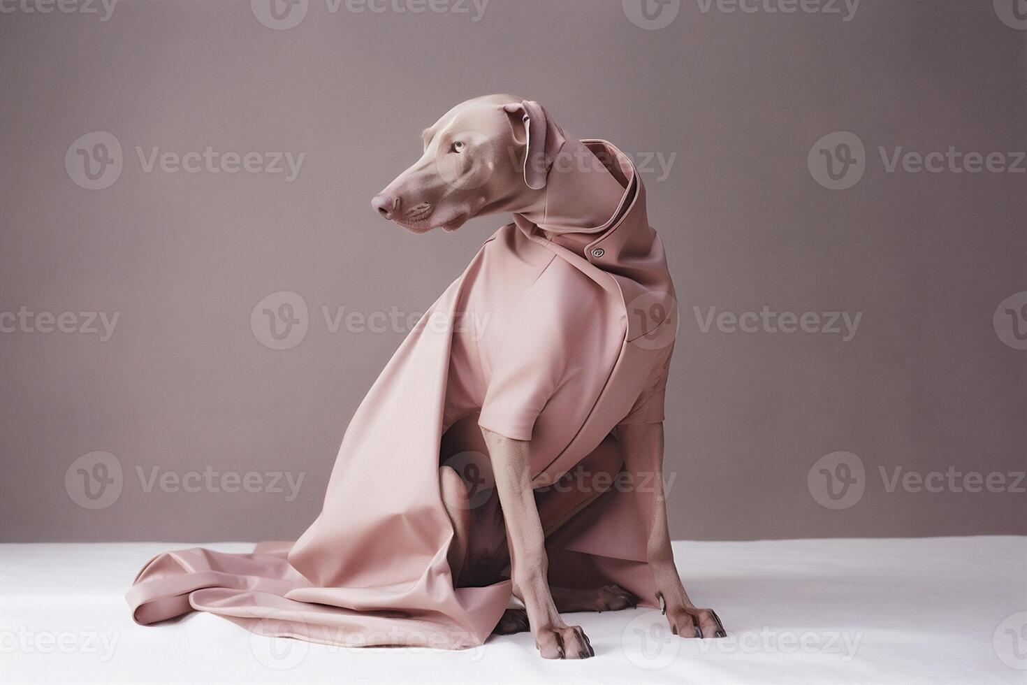 Weimaraner dog in futuristic style photo