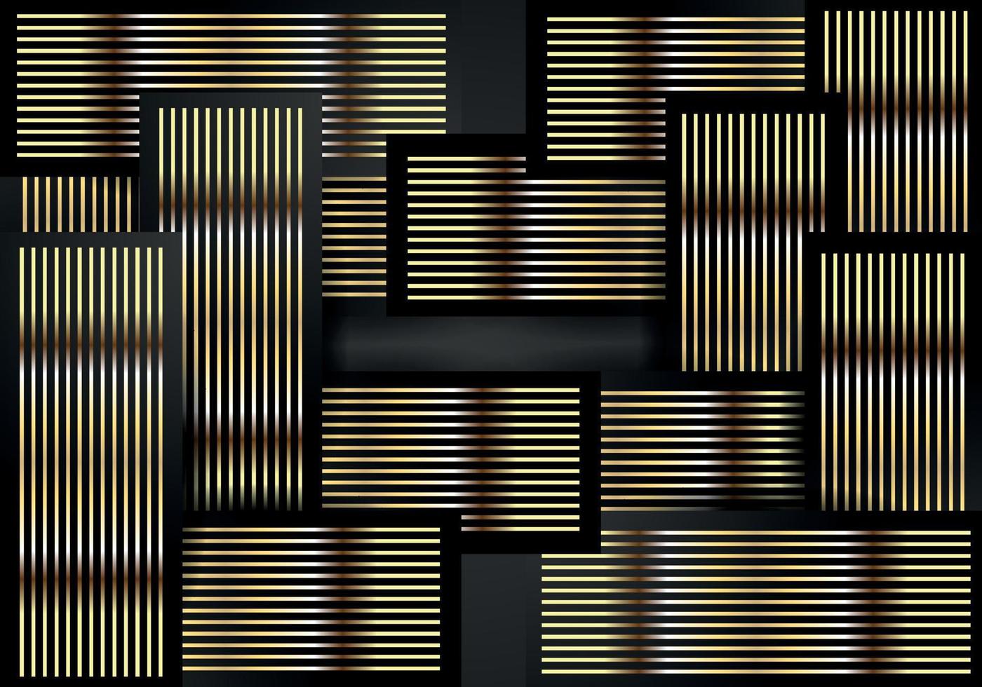 resumen forma oscuro y dorado reluciente líneas color lujo antecedentes. elegante moderno antecedentes. vector