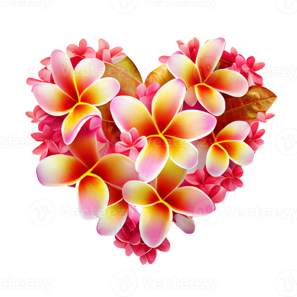 plumeria art fantasy heart . AI Generated png