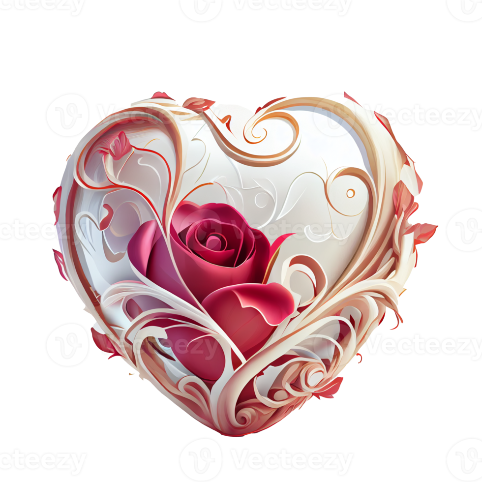 rose heart fantasy . AI Generated png