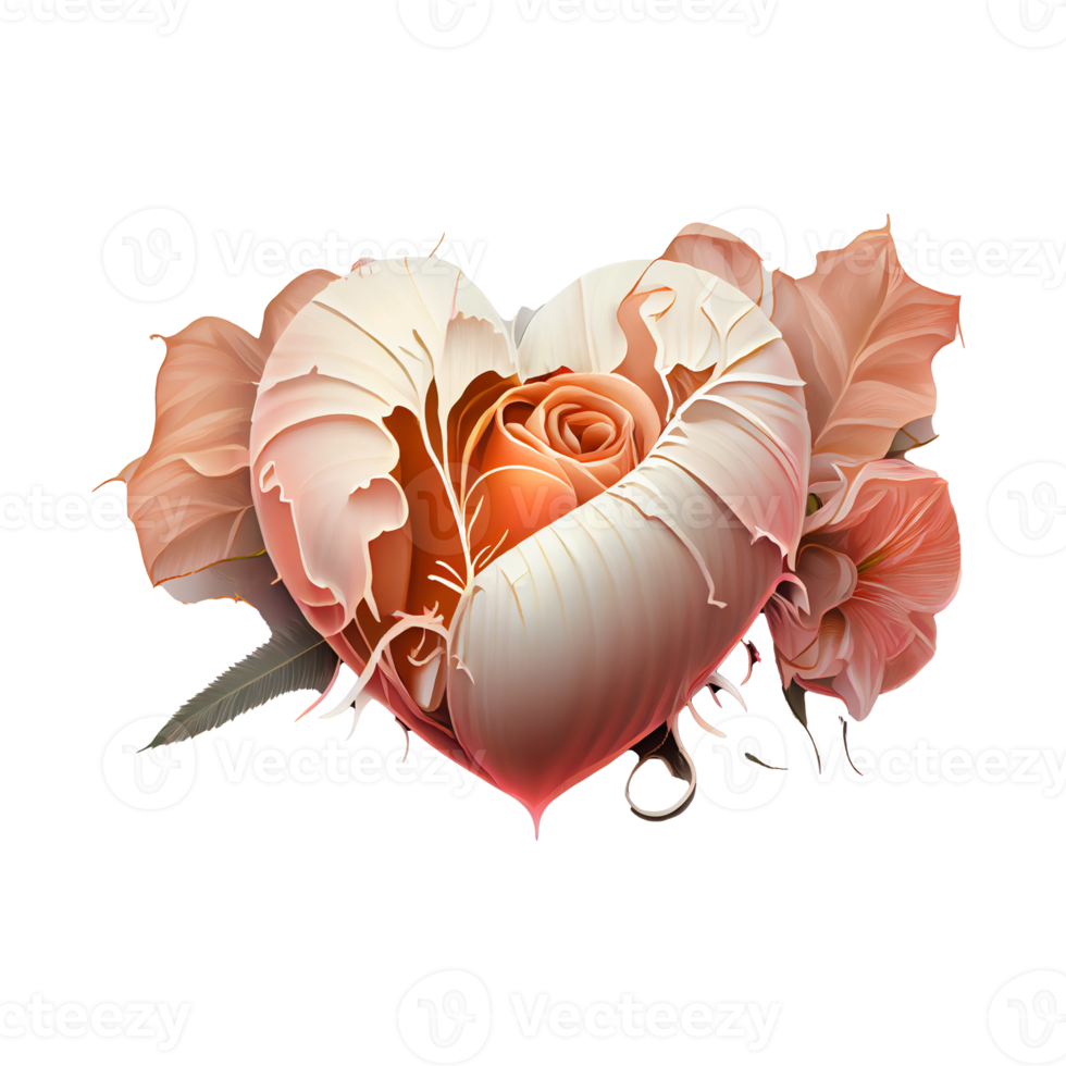 rose heart fantasy . AI Generated png