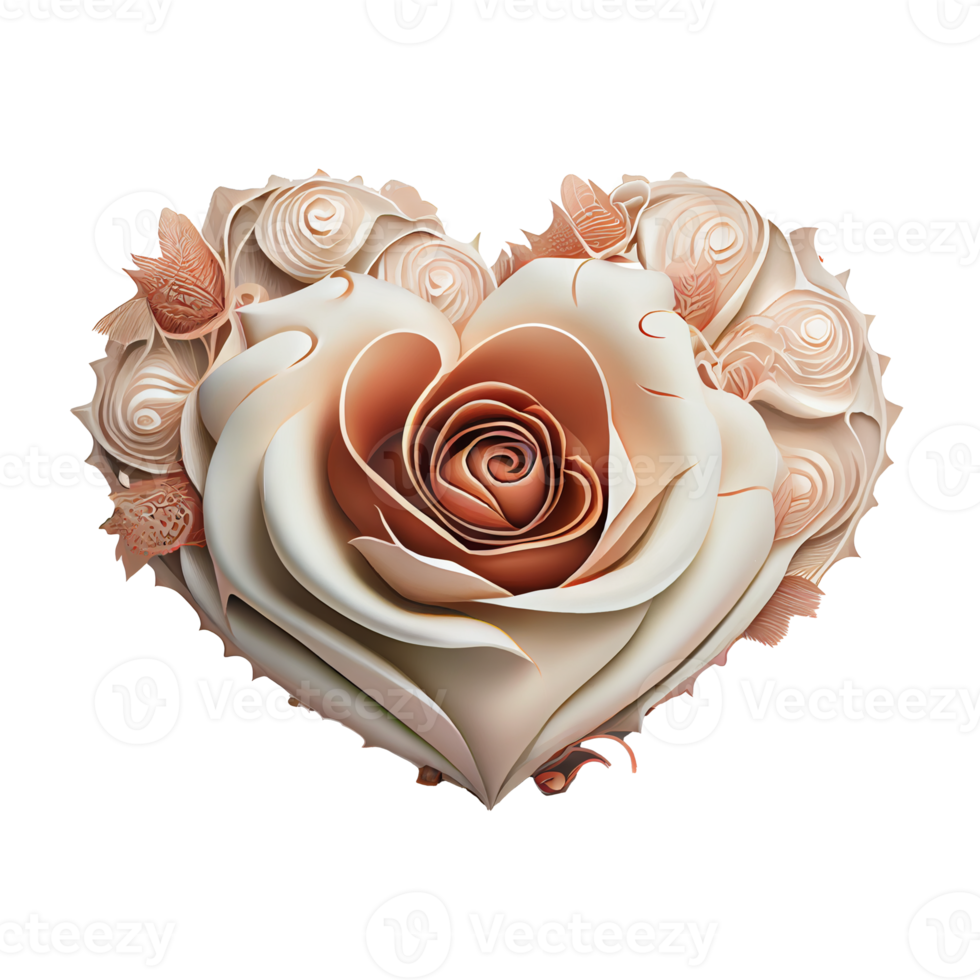 rose heart fantasy . AI Generated png