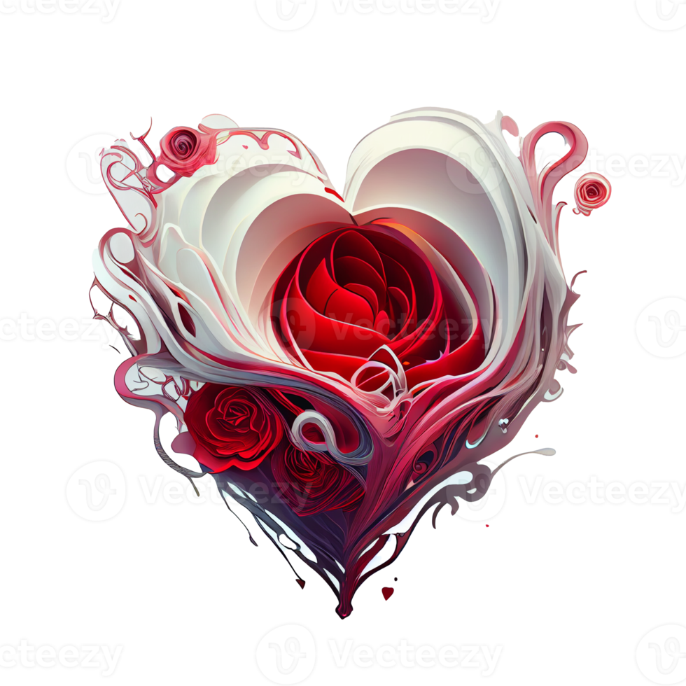 rose heart fantasy . AI Generated png