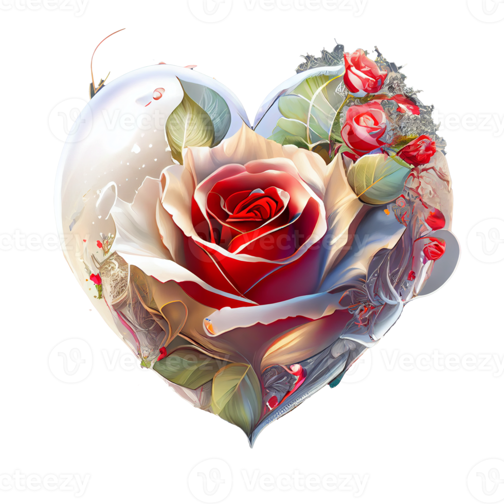 rose heart fantasy . AI Generated png