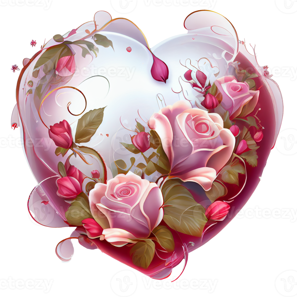rose heart fantasy . AI Generated png