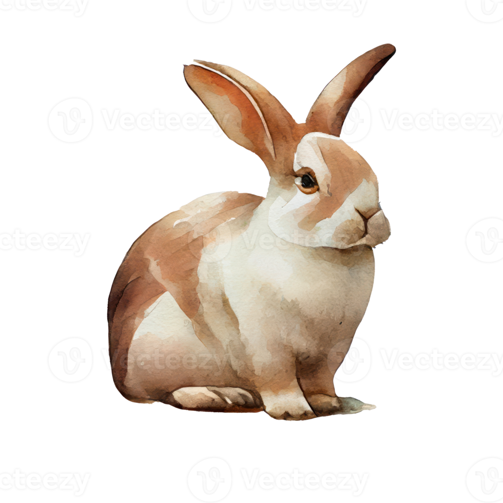 Vintage Watercolor Rabbit . AI Generated png
