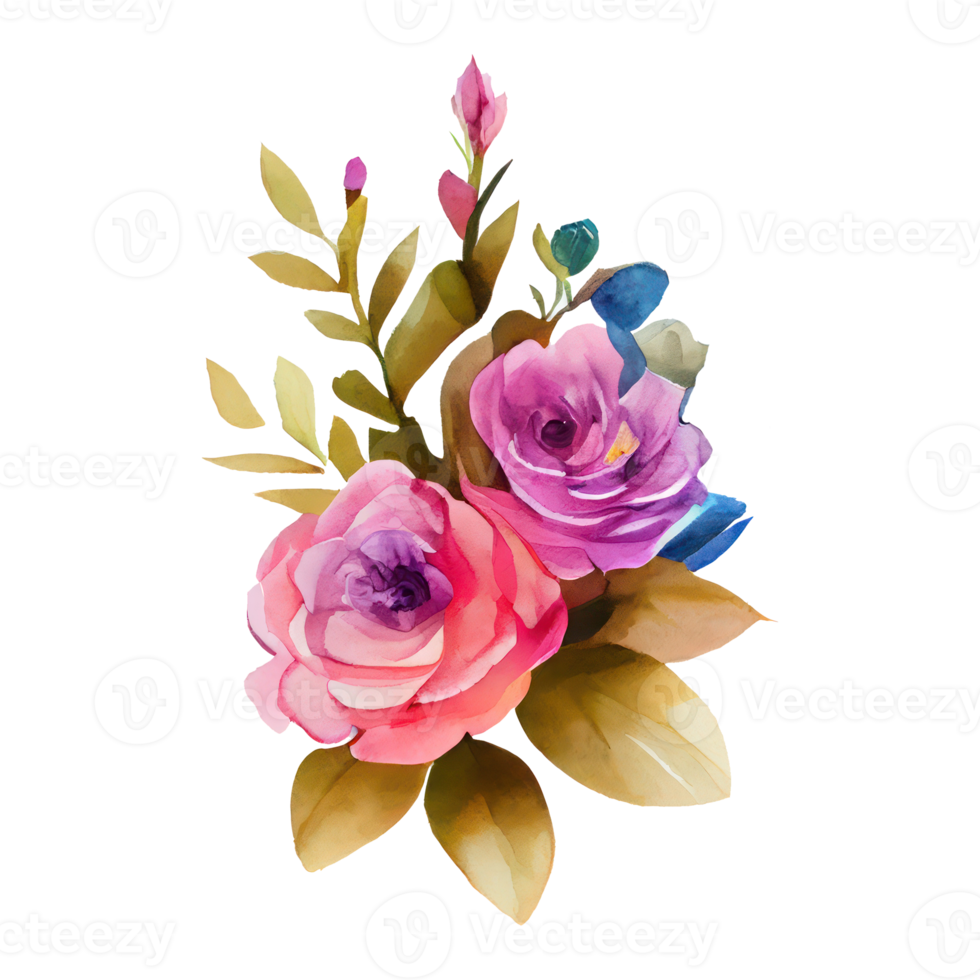 watercolor roses . AI Generated png