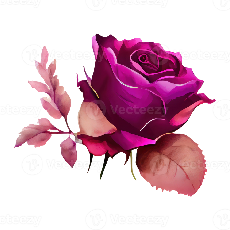 watercolor roses . AI Generated png