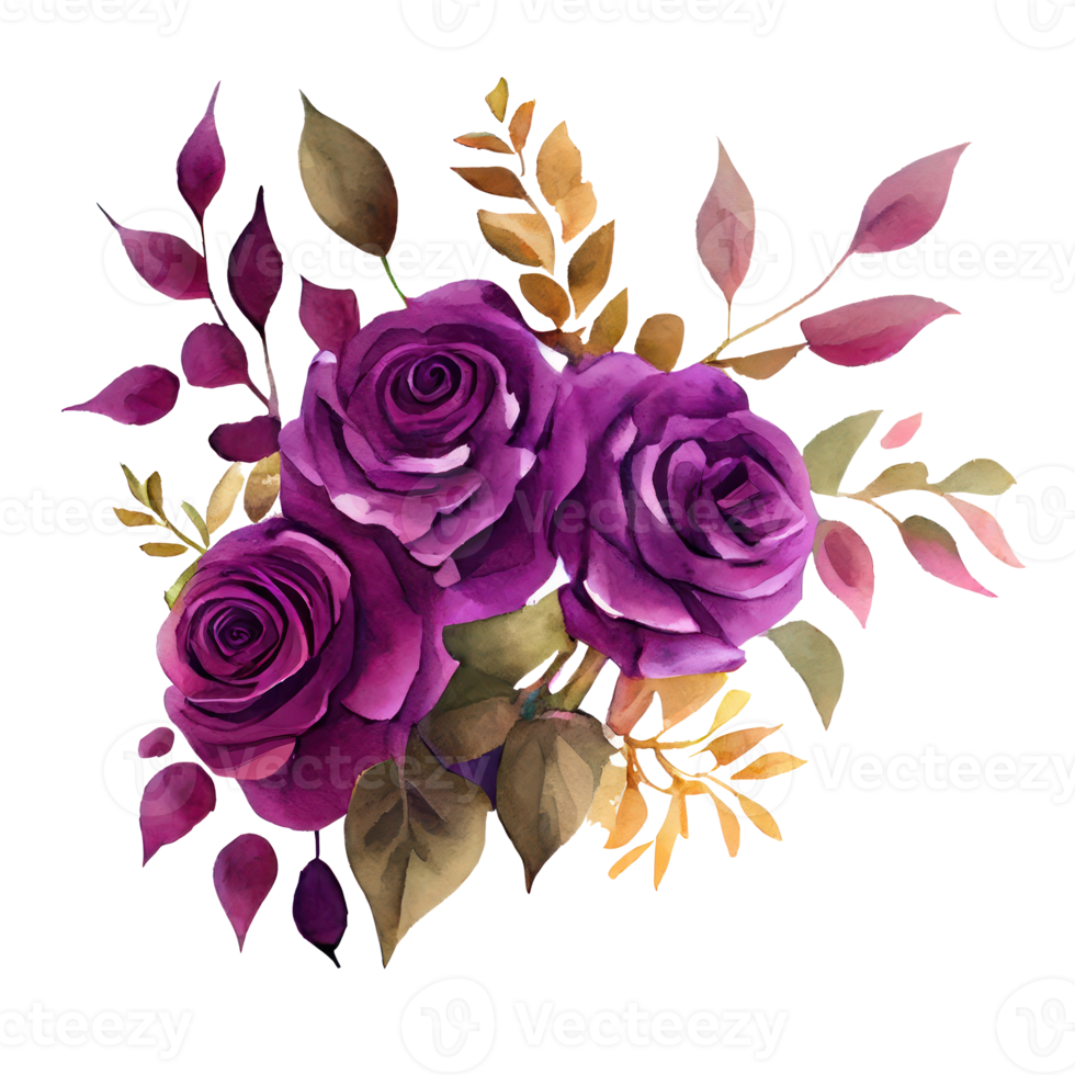 waterverf rozen. ai gegenereerd png