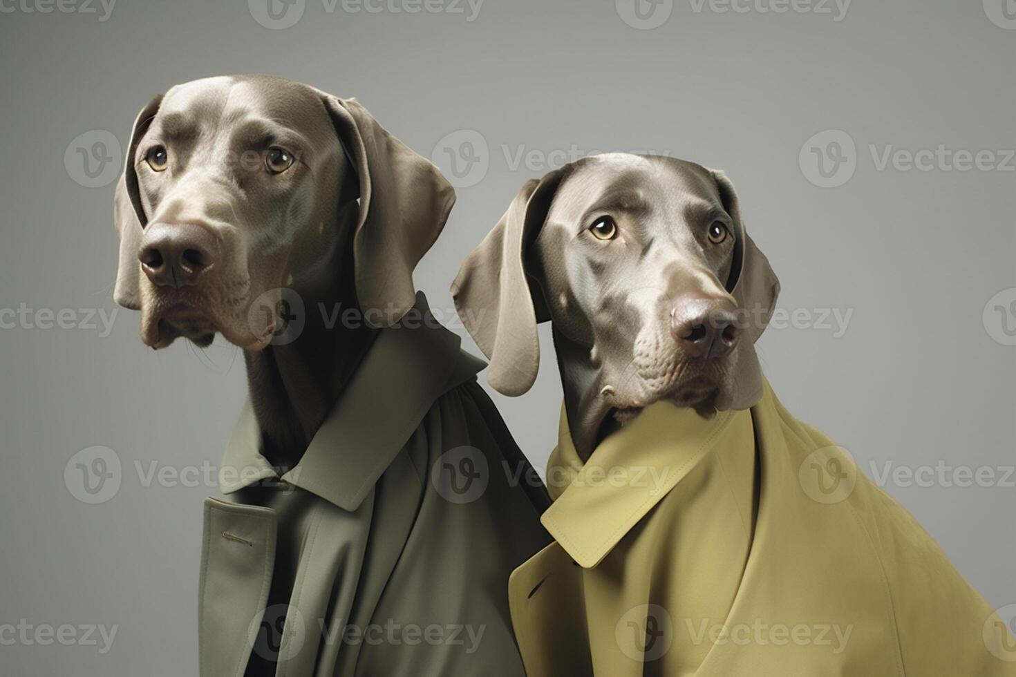 Weimaraner dogs in futuristic style photo