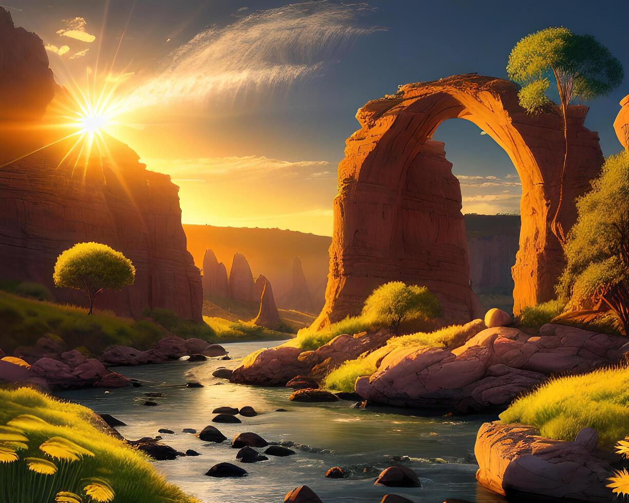 a majestic arch rocks formations by photo