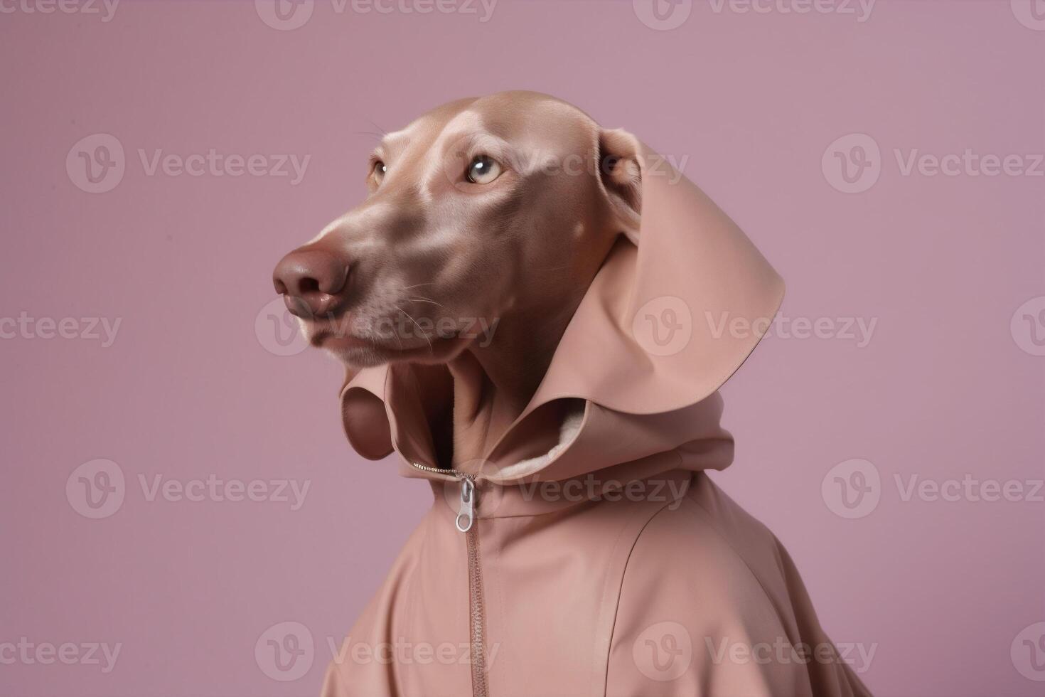 Weimaraner dog in futuristic style photo