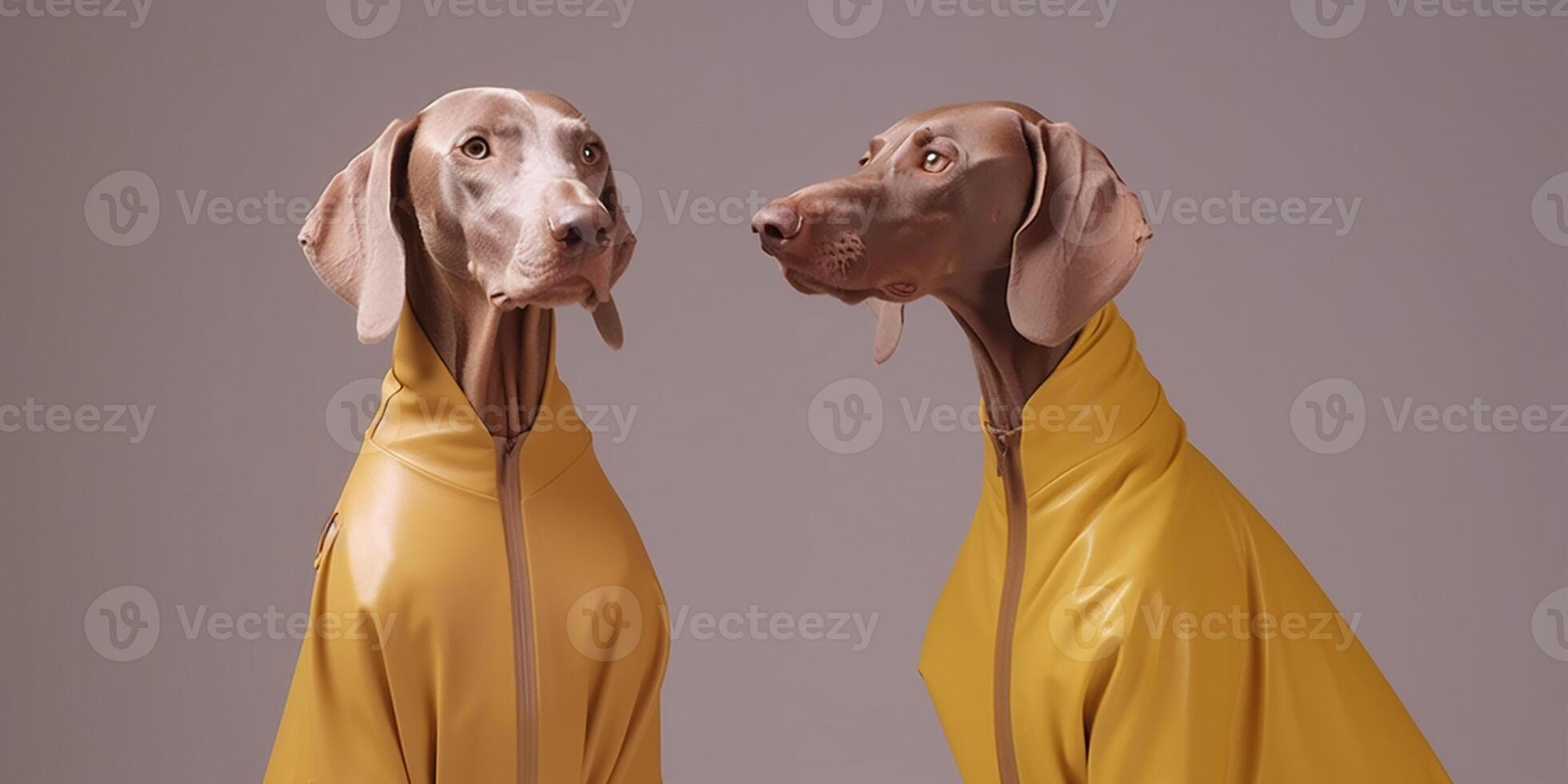 Weimaraner dogs in futuristic style photo