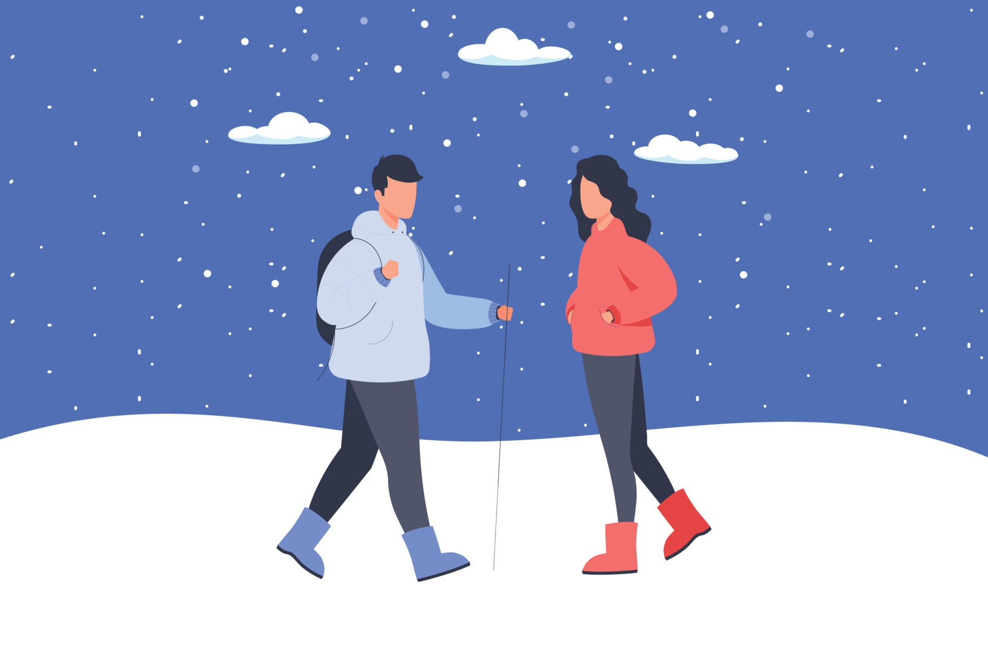 A boy and a girl are walking. 22806417 Vector Art at Vecteezy