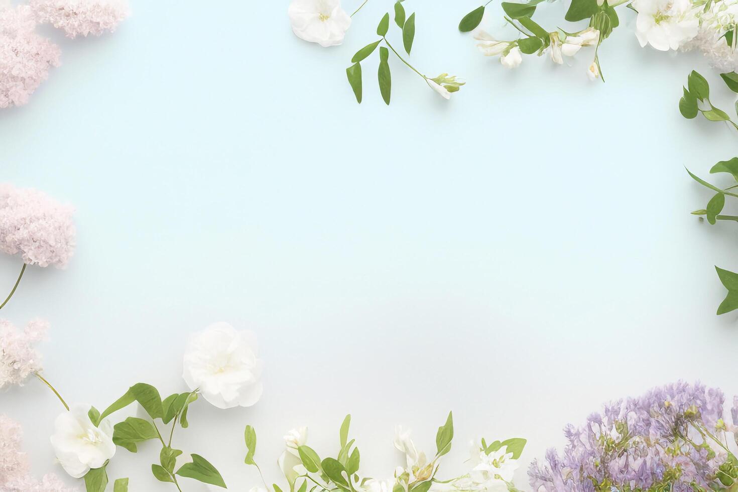 The spring flower frame mockup with . photo