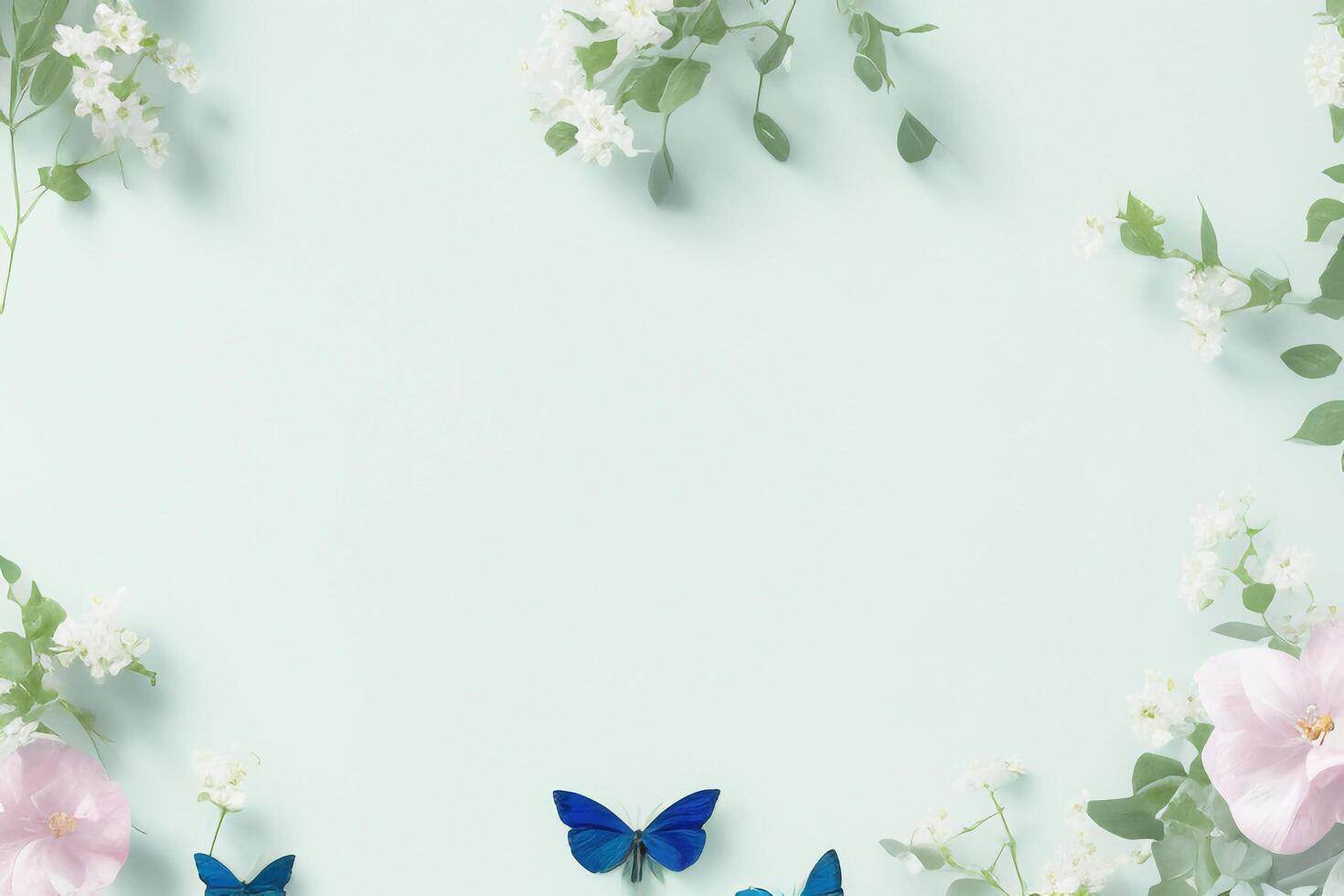 The spring flower frame mockup with . photo