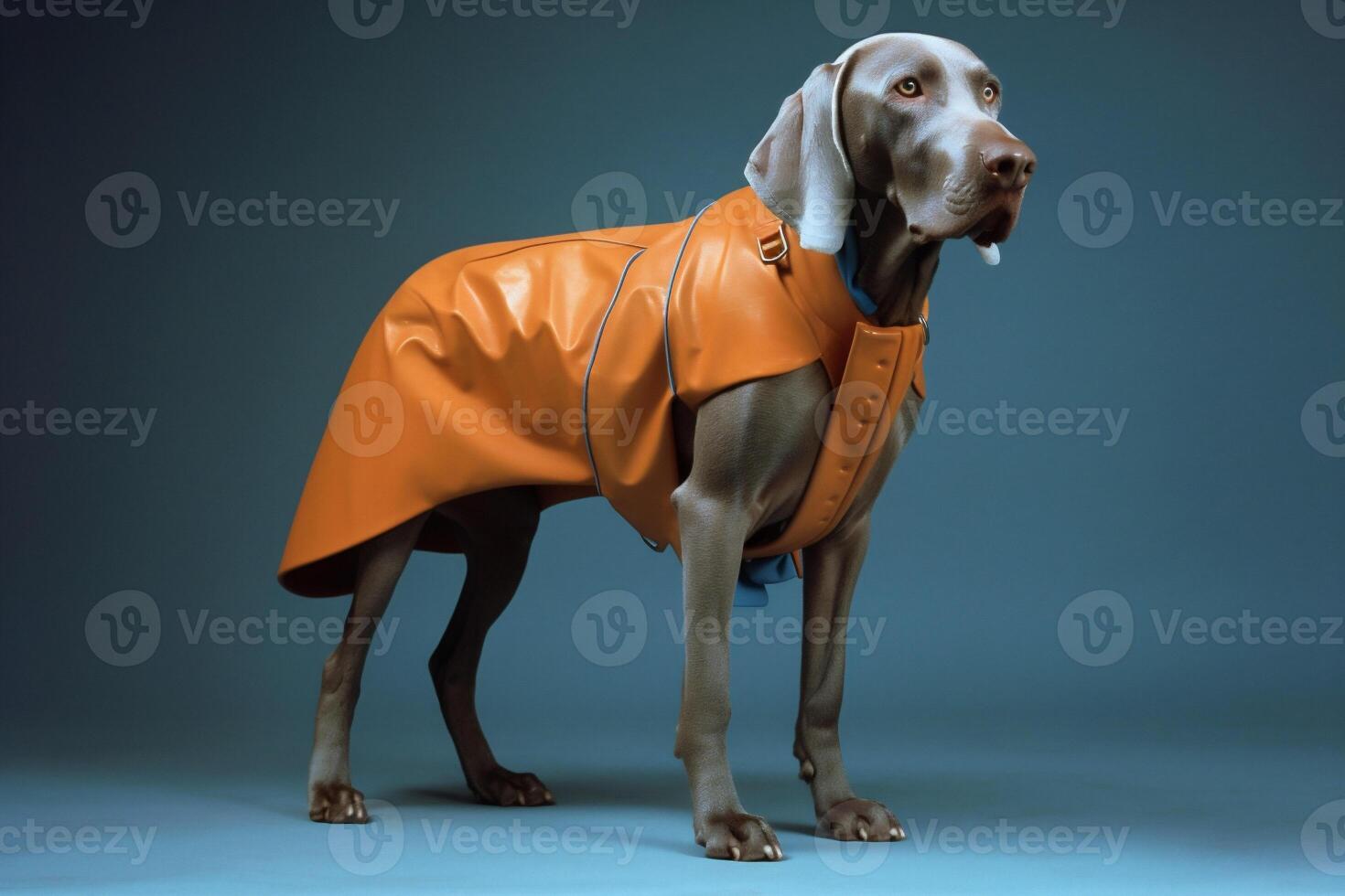 Weimaraner dog in futuristic style photo