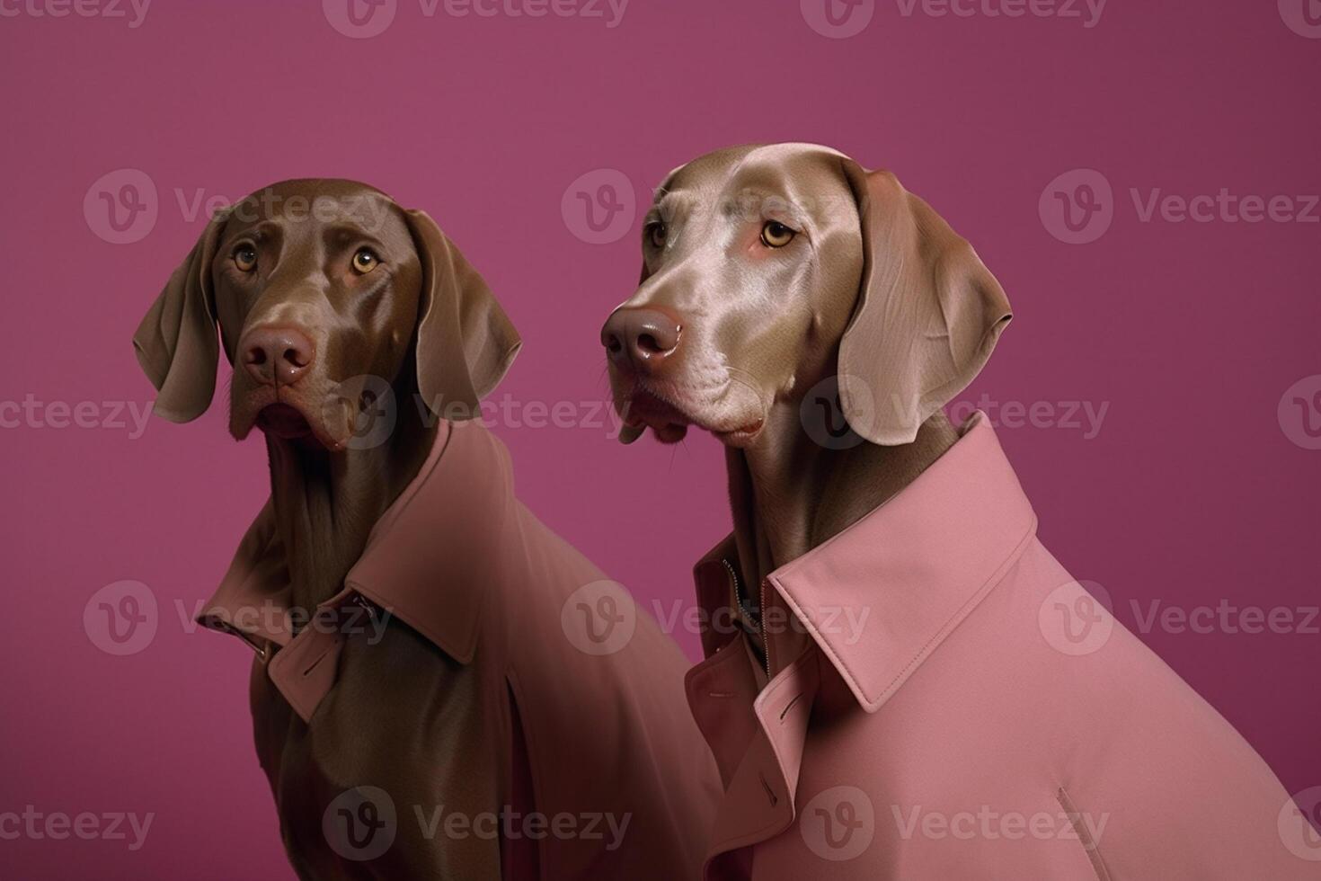 weimaraner dogs in futuristic style photo