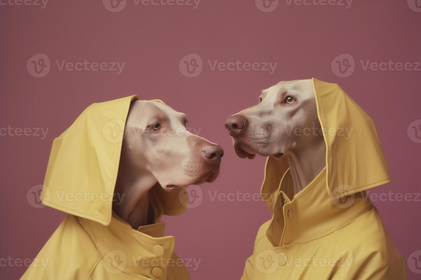 weimaraner dogs in futuristic style photo