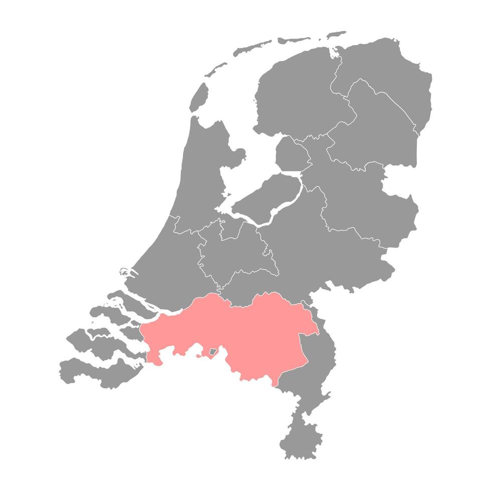 North Brabant province of the Netherlands. Vector illustration.