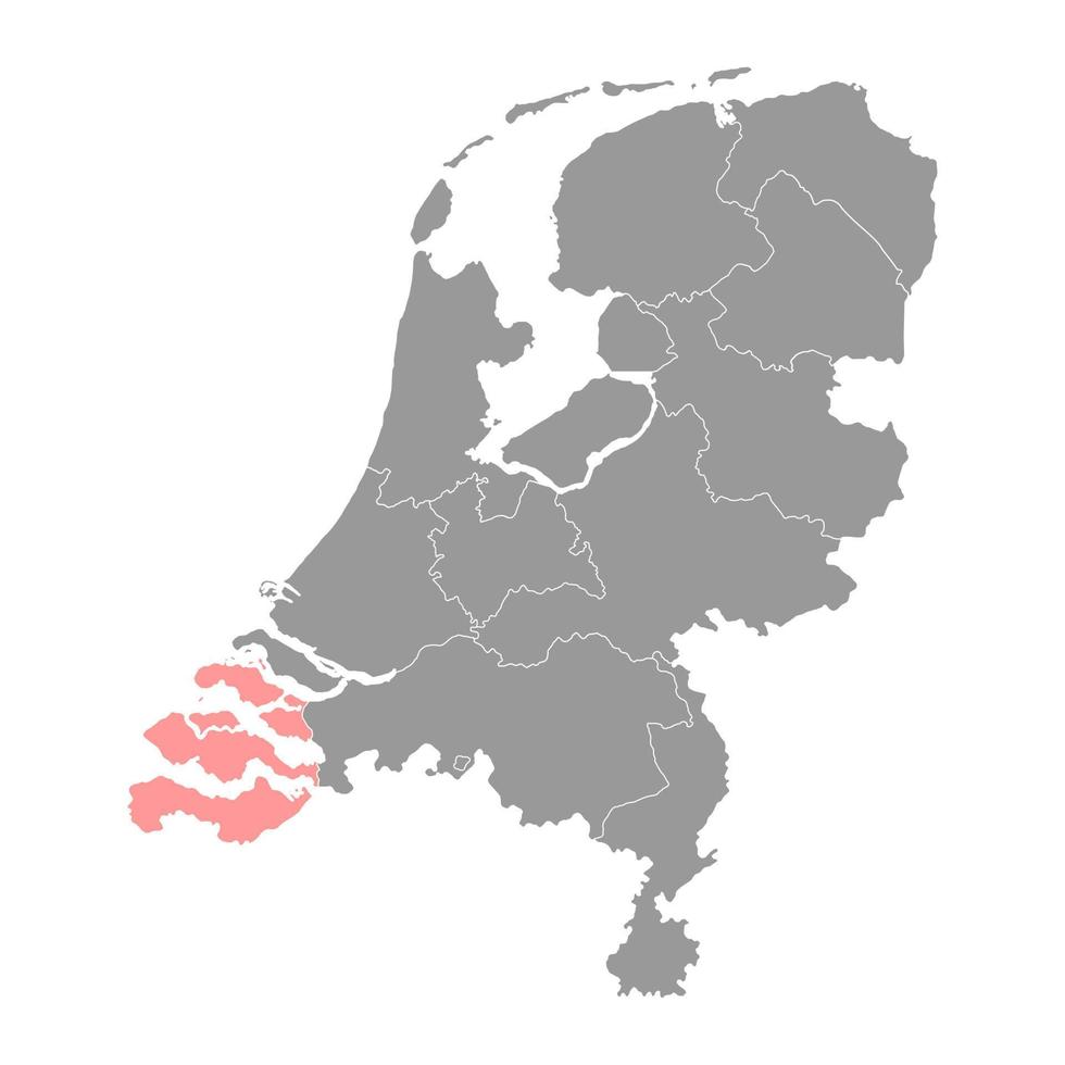 Zeeland province of the Netherlands. Vector illustration.