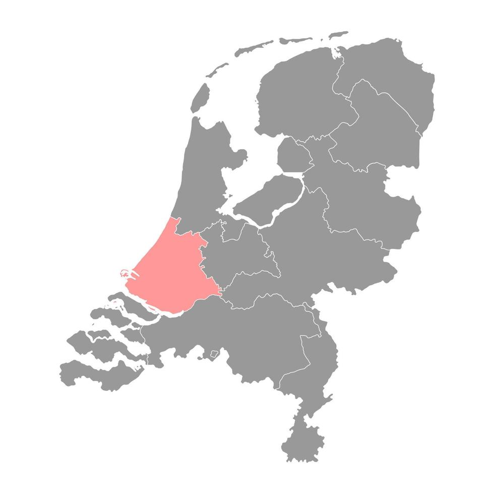 South Holland province of the Netherlands. Vector illustration.