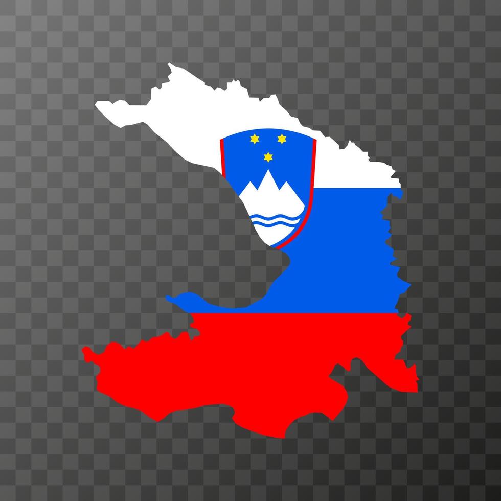 Coastal Karst map, region of Slovenia. Vector illustration.