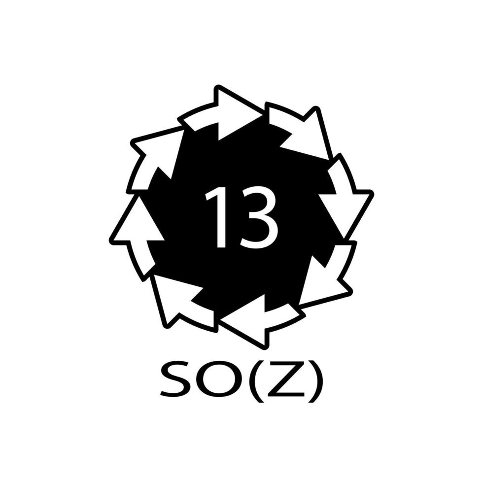 símbolo de reciclaje de batería 13 soz. ilustración vectorial vector