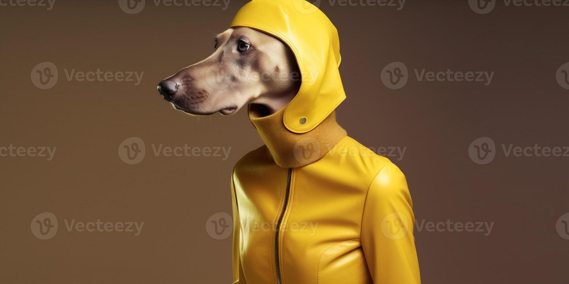 Weimaraner dog in futuristic style photo