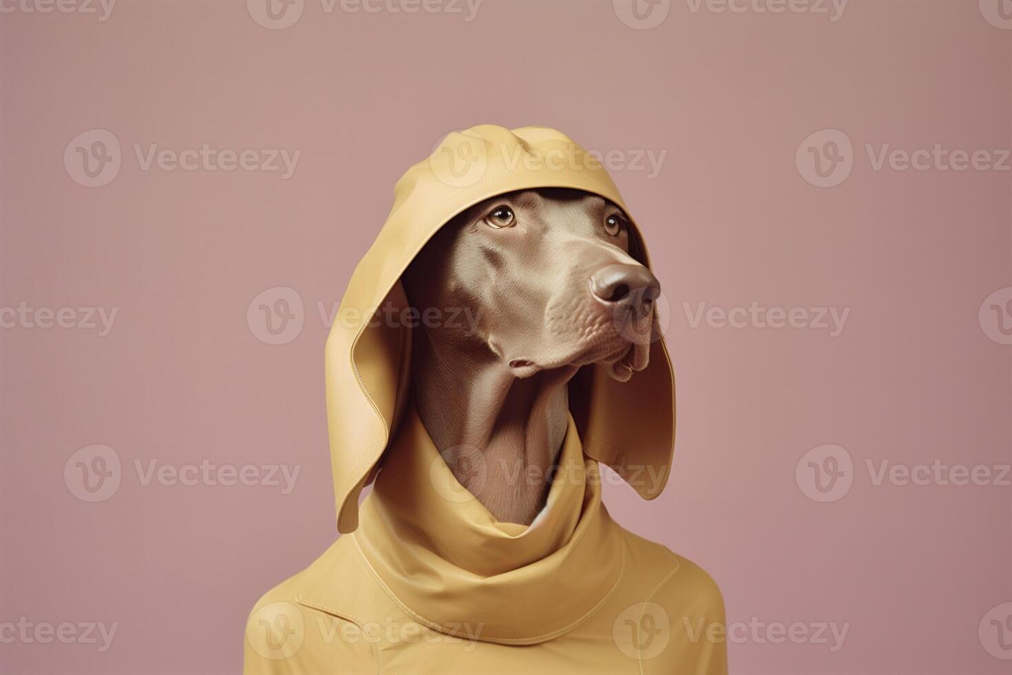 Weimaraner dog in futuristic style photo