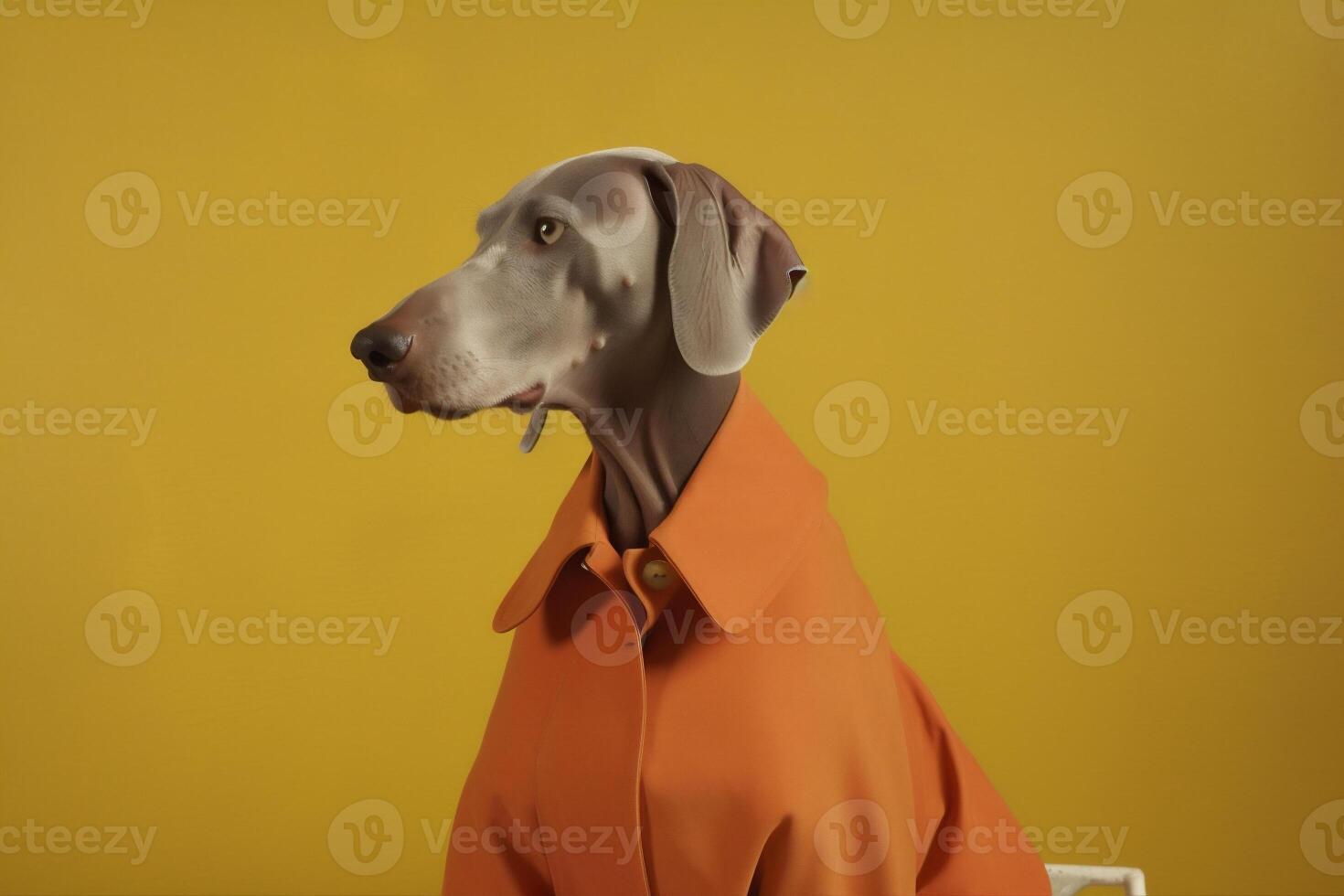 Weimaraner dog in futuristic style photo