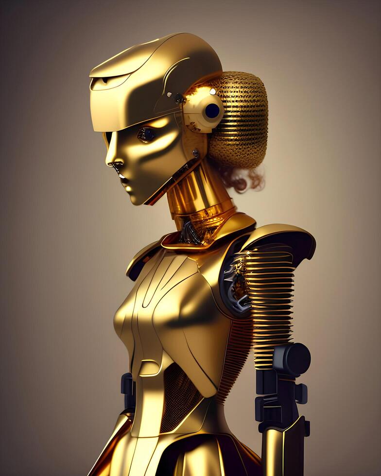 a gold robot photo