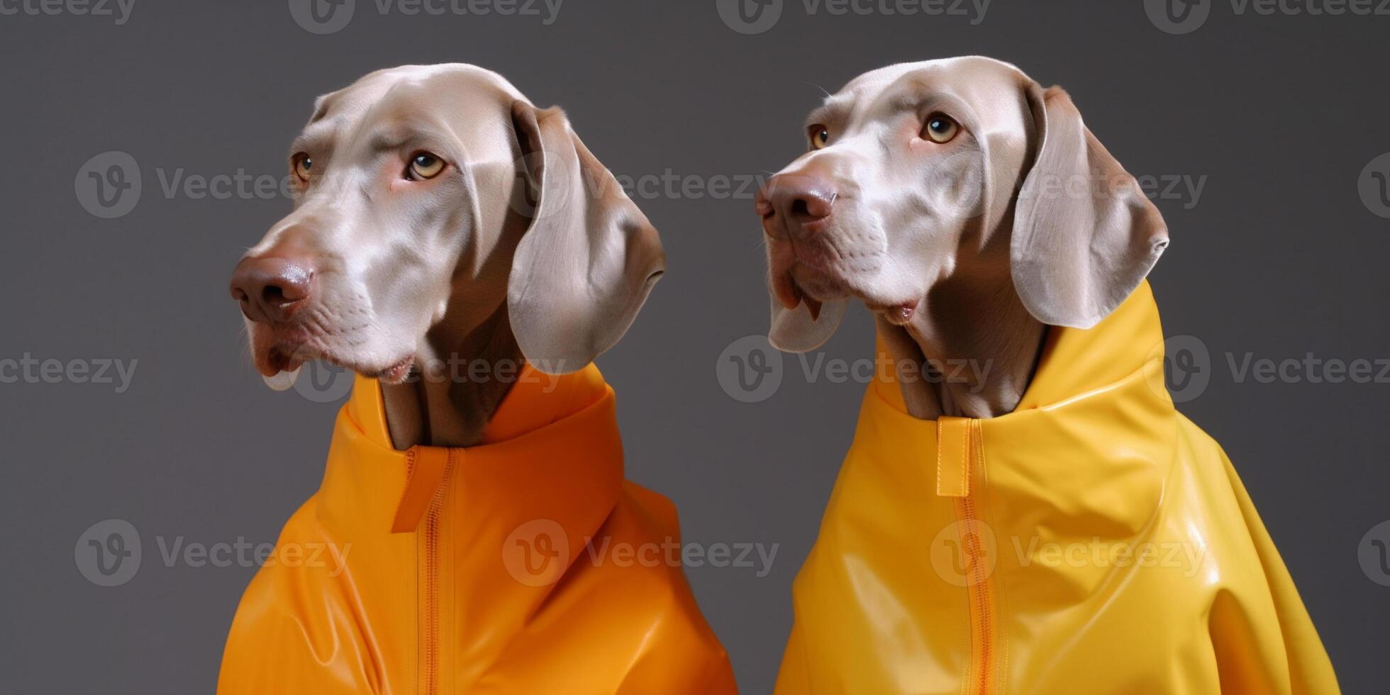 Weimaraner dogs in futuristic style photo