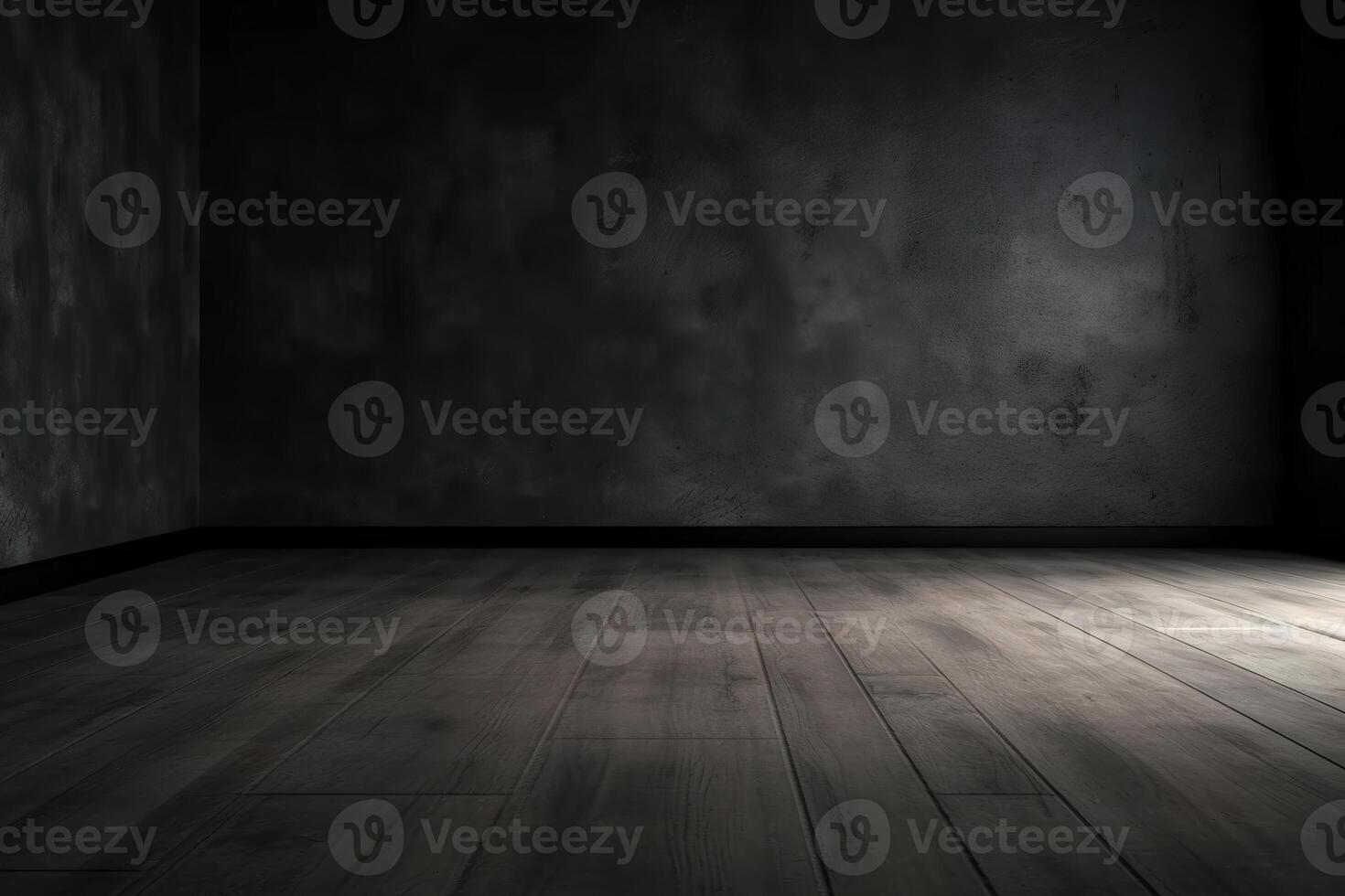 Close Up of An Empty Room Dark Wall and Floor Texture Illustration Background Mock Up with photo