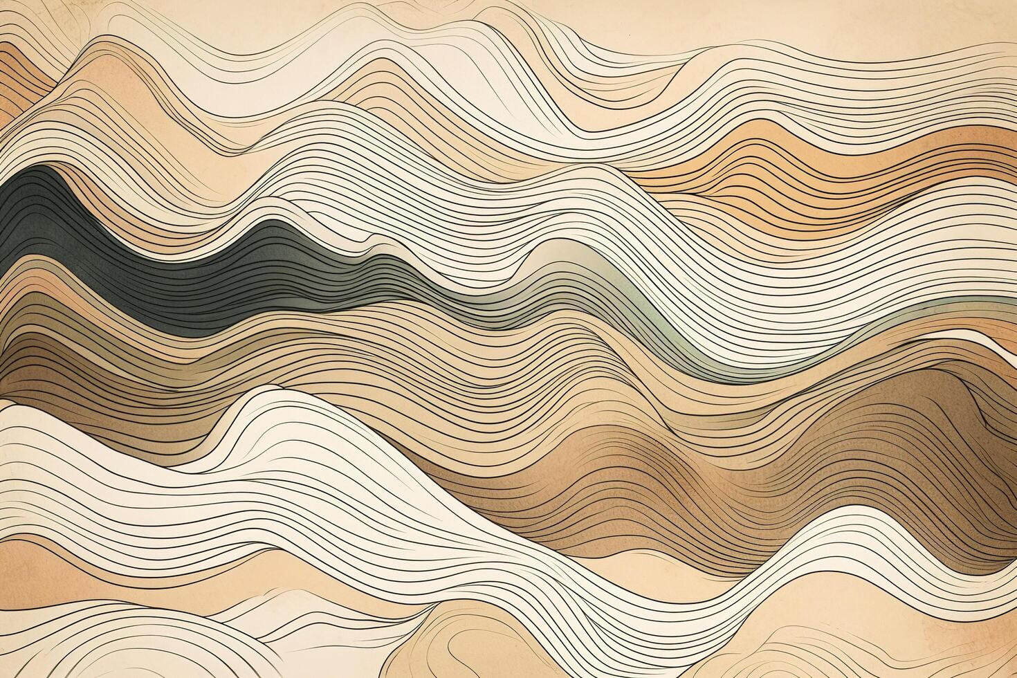 Minimalist Abstract Line Beige Color Illustration Background with photo