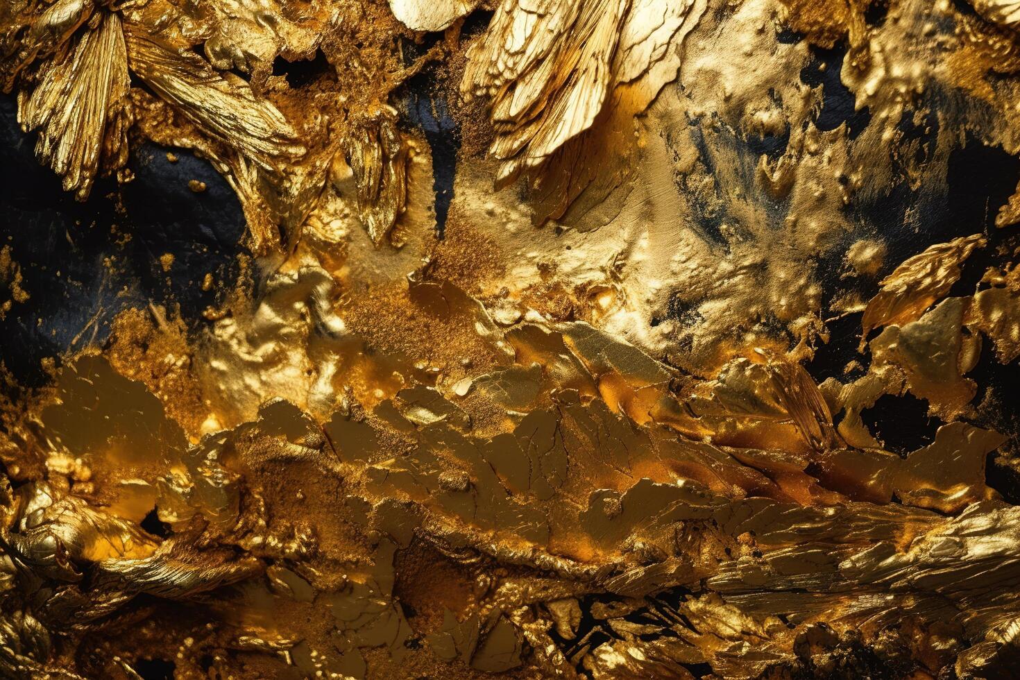Gold Leaf Foil Texture Illustration Background with photo