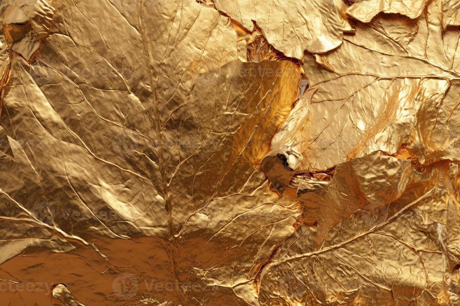 Gold Leaf Foil Texture Illustration Background with photo