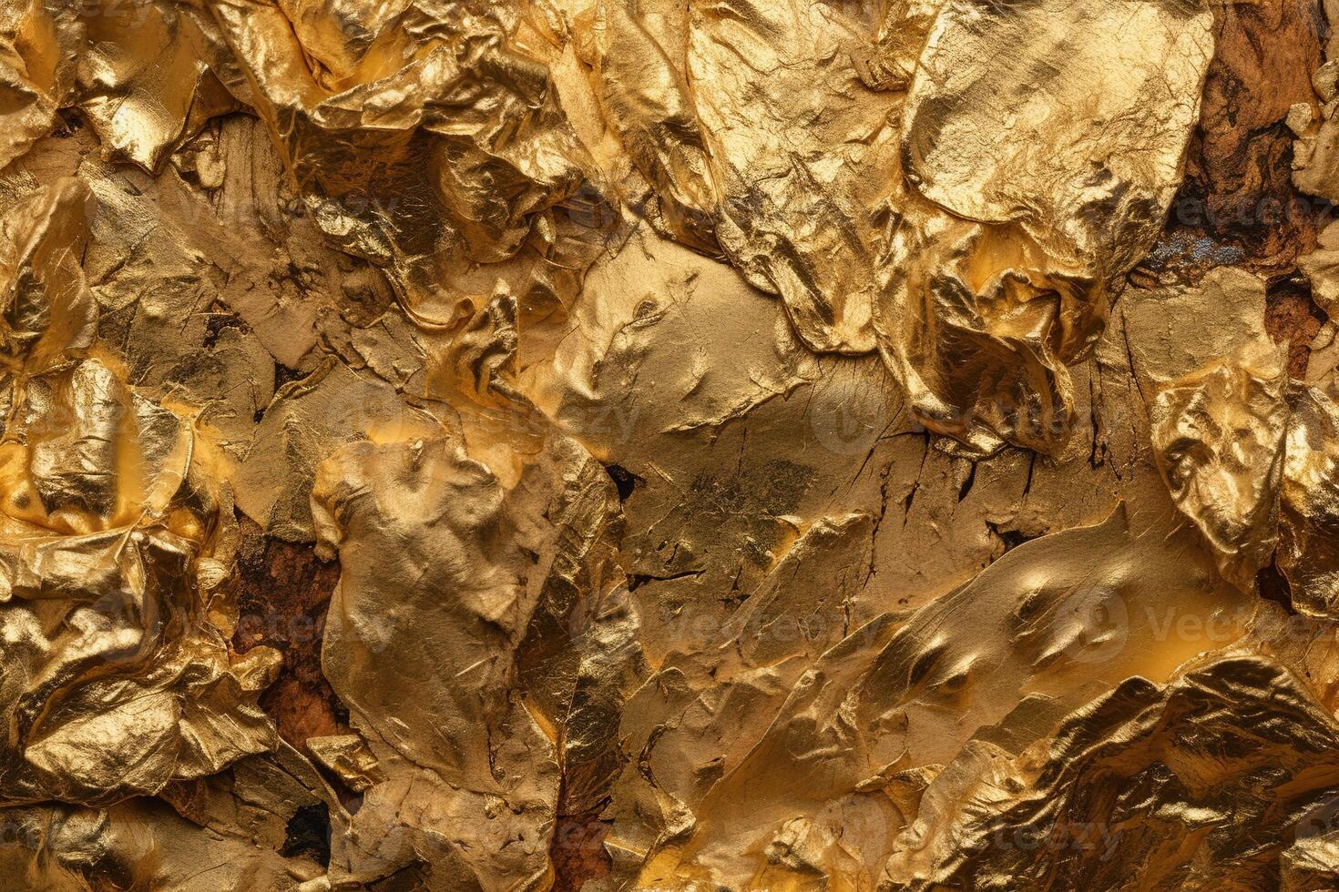 Gold Leaf Foil Texture Illustration Background with photo