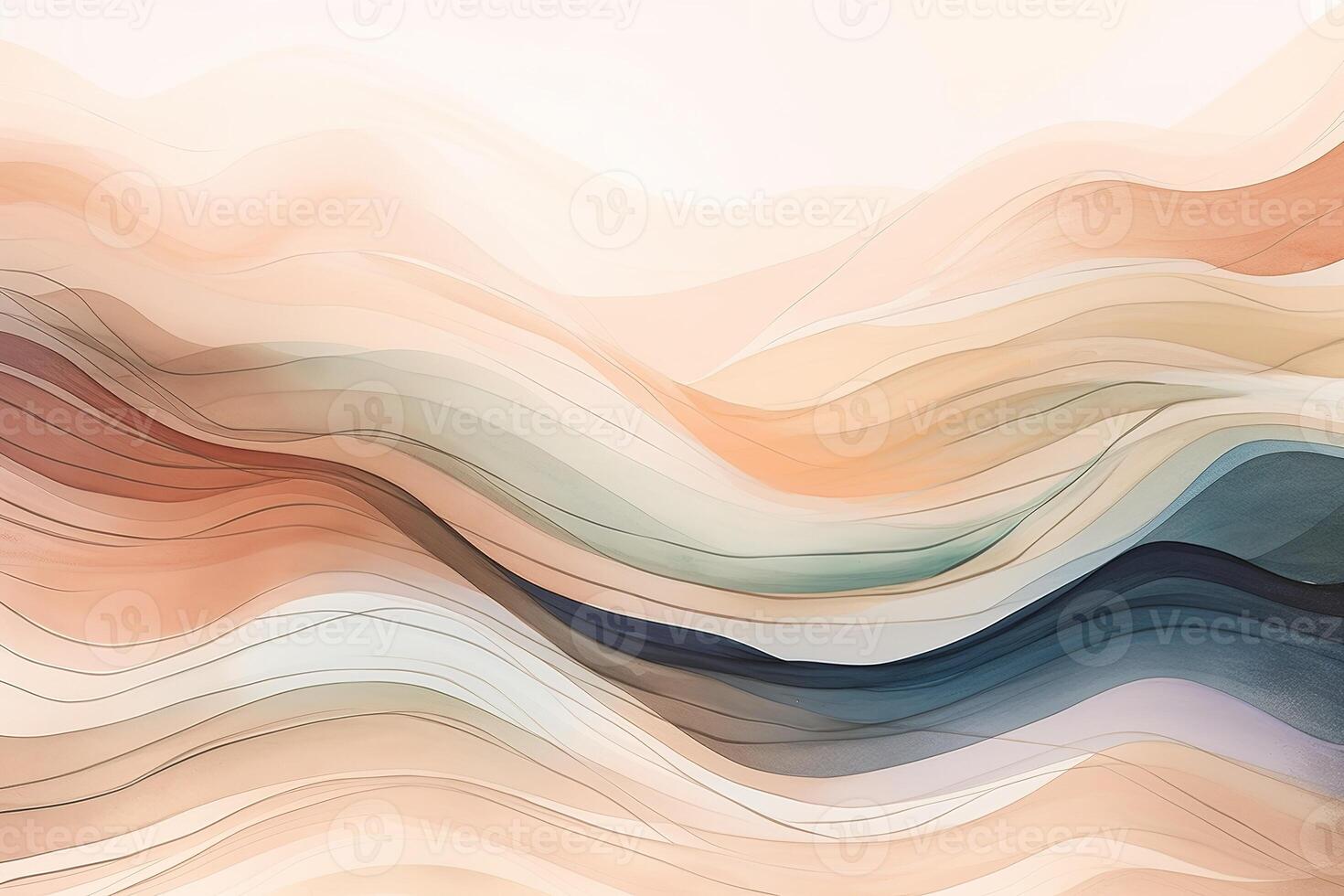Minimalist Abstract Line Beige Color Illustration Background with photo